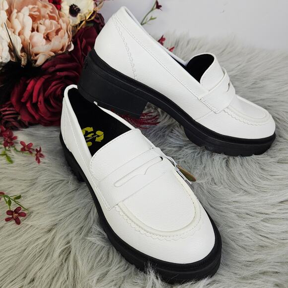 New Rocket Dog Imea Loafers Women’s 8.5 White Slip-On Shoes Chunky Platform Y2K - Picture 1 of 8